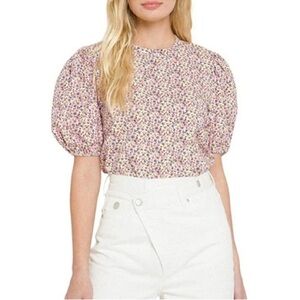 English Factory Puff Sleeve Blouse Boxy Fit - Small